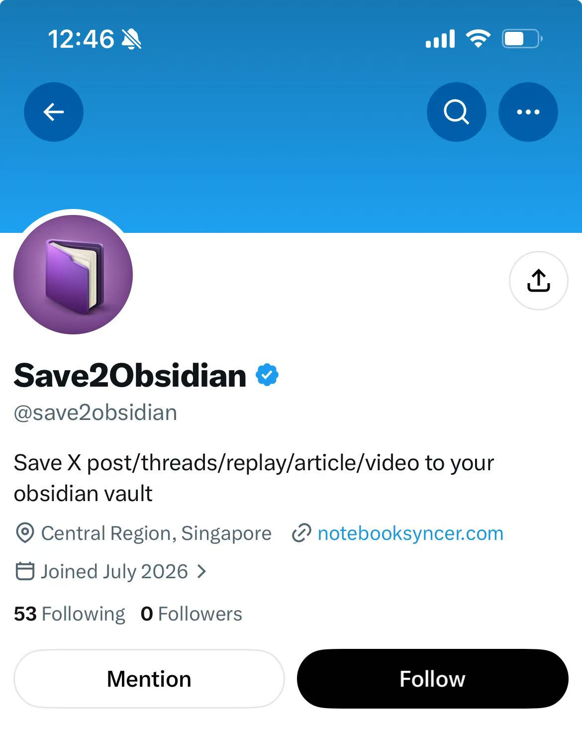 Save2Obsidian 主页,点关注